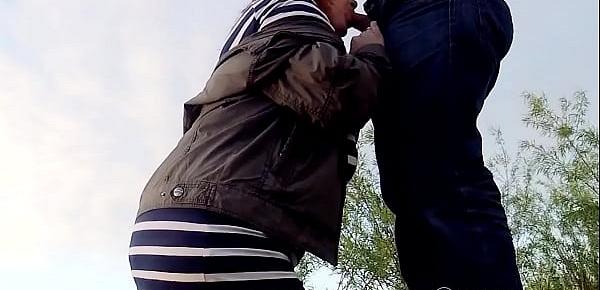  Flashing and pissing big ass gets creampied in public